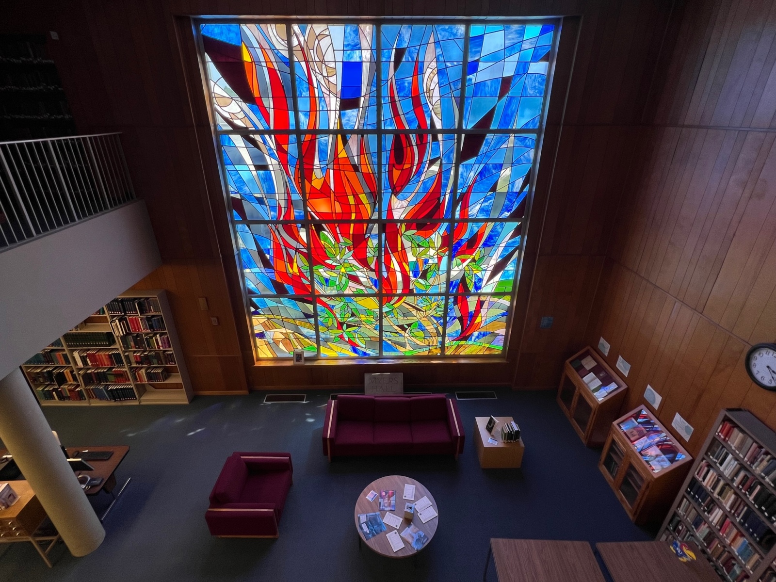 Stained glass interior library